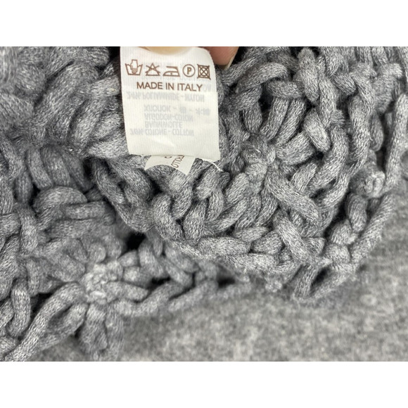 Brunello Cucinelli Sweater Womens Small Gray Open Knit Macrame Made in Italy - Picture 12 of 13